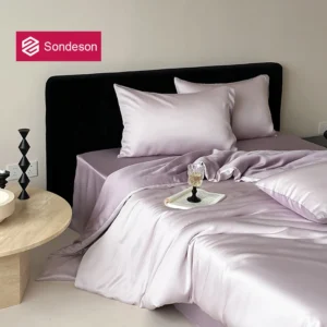 Sondeson Pure Nature 100% Silk Bedding Set Healthy Skin Double Color Queen King Duvet Cover Flat Sheet Pillowcase Bed Linen Sets 1